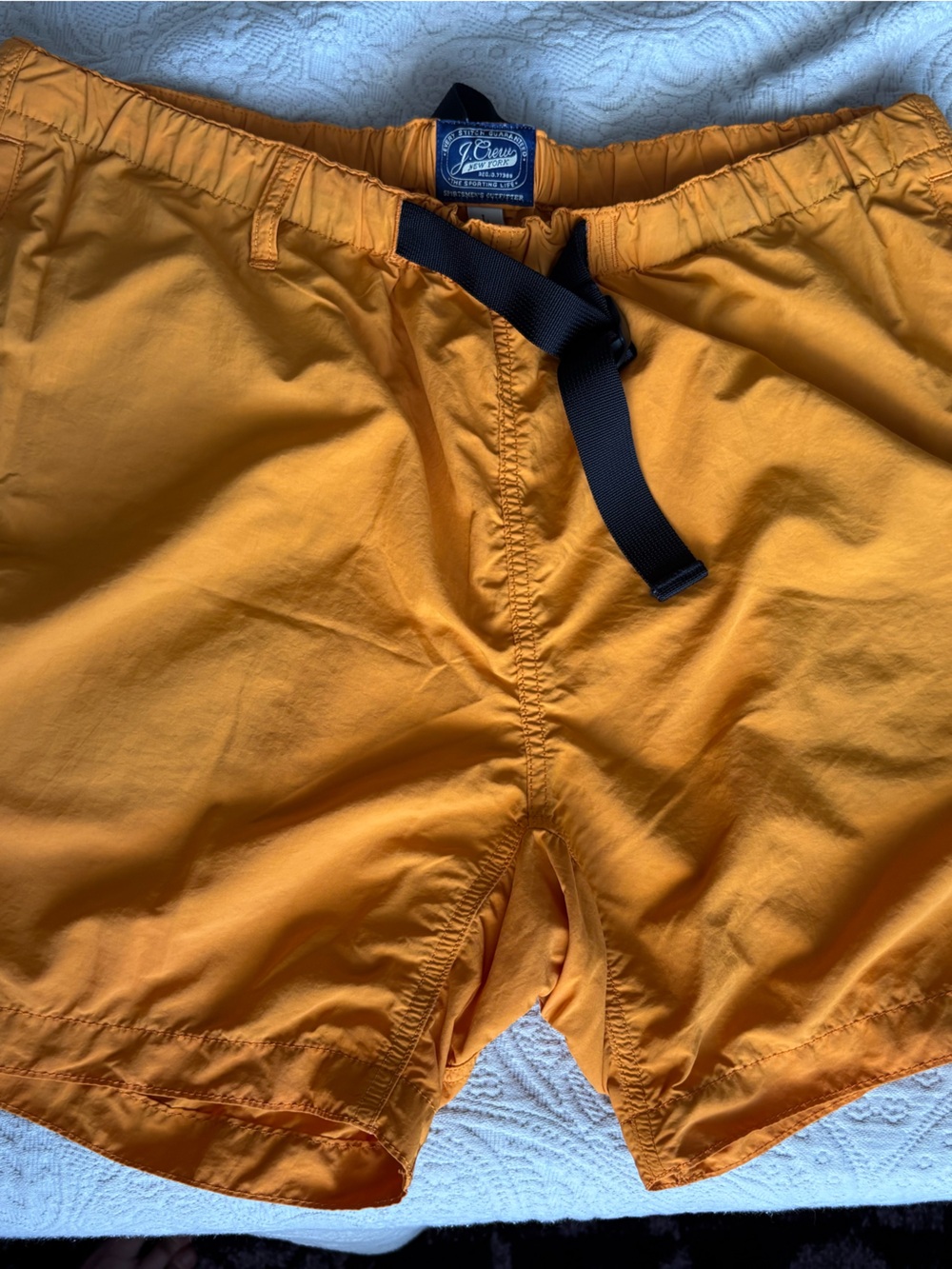 J. Crew Men's 6” Hiking Shorts - Orange with Black Belt
